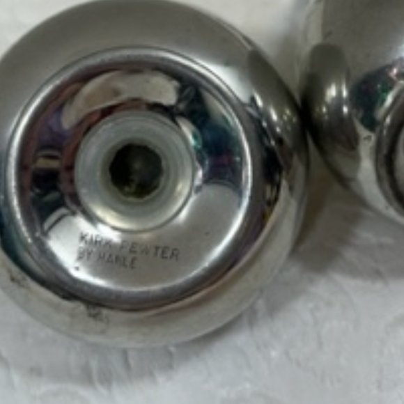 VTG Kirk Pewter by Hanle Salt & Pepper Shakers Pear Apple - Picture 8 of 8